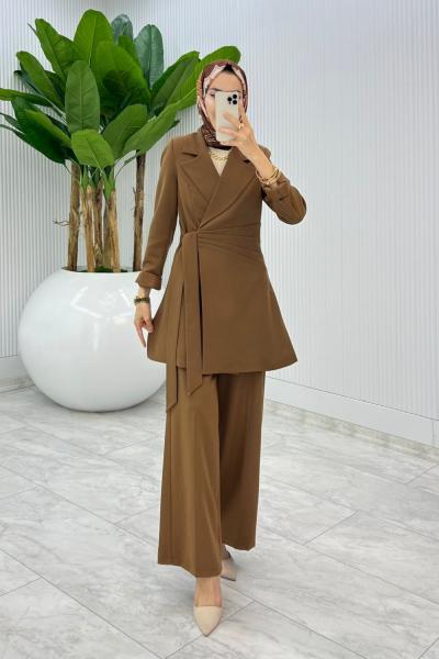 Kahve Premium Star Takım Tesettür Giyim