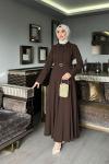 Kahve Premıum Farah Elbise Tesettür Giyim