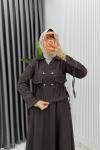 Kahve Premium Reyhan Kot Takım Tesettür Giyim