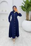 Lacivert Şazeli Premium Etek Takım Tesettür Giyim