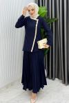 Lacivert Rabia Etek Takım Tesettür Giyim