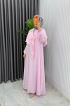 Pembe  Premıum Ceylan Elbise Tesettür Giyim