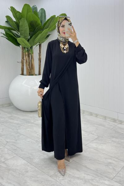 Siyah Ahum Tasarım Takım Tesettür Giyim