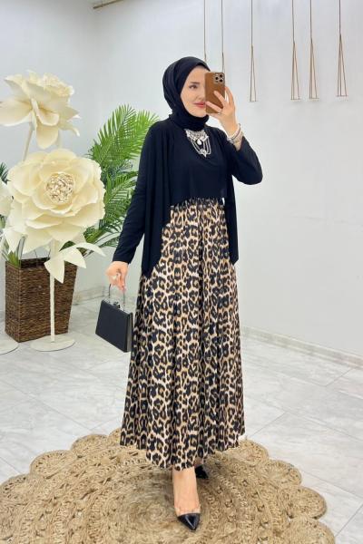 Siyah Cahide Elbise Tesettür Giyim