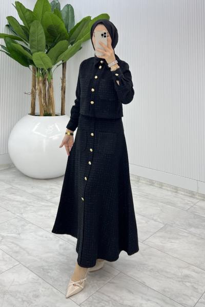 Siyah Gönül Channel Etek Takım