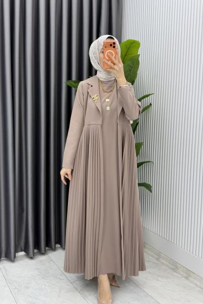 Vizon Broşlu Premıum Sibel Tasarım Takım Tesettür Giyim