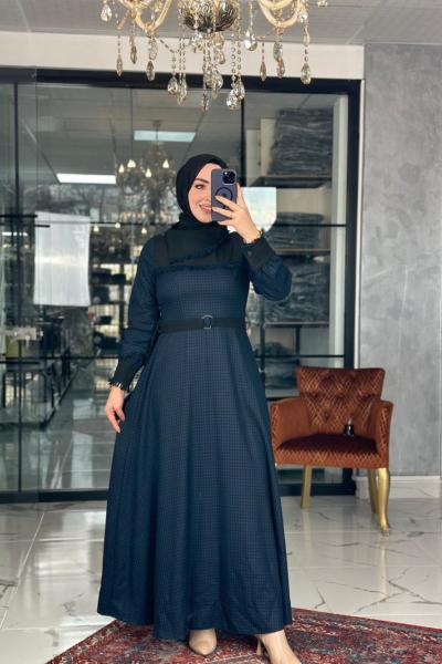 Ajda Elbise Lacivert