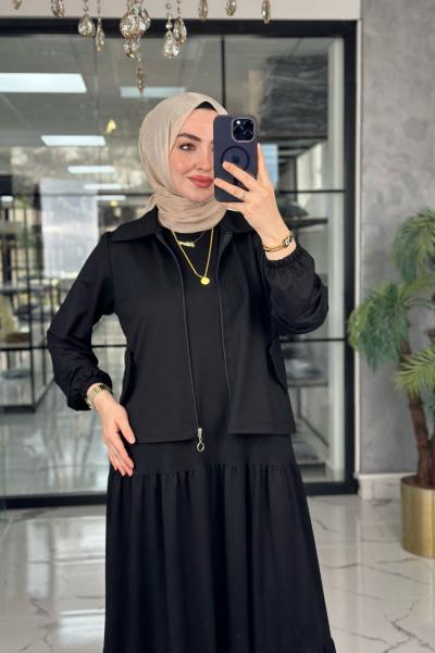 Asiye Ceket Elbise-Siyah