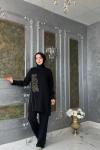 Hilal Pantolon Takım-Siyah