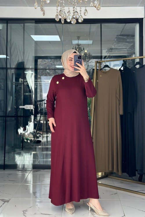 İdil Elbise Bordo