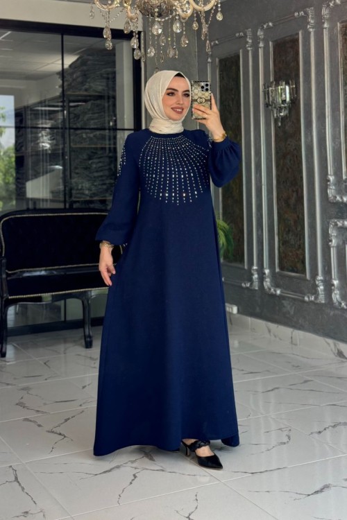 Mihriban Elbise Lacivert