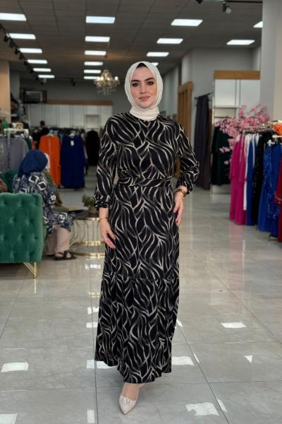 Talya Kristal Elbise-Siyah