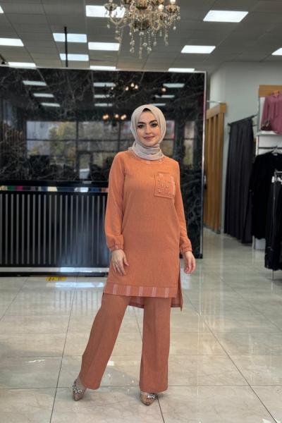 Zehra Pantolon Takım Kiremit