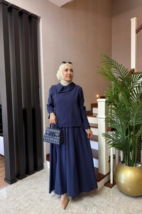 Alina Etekli Takım Lacivert