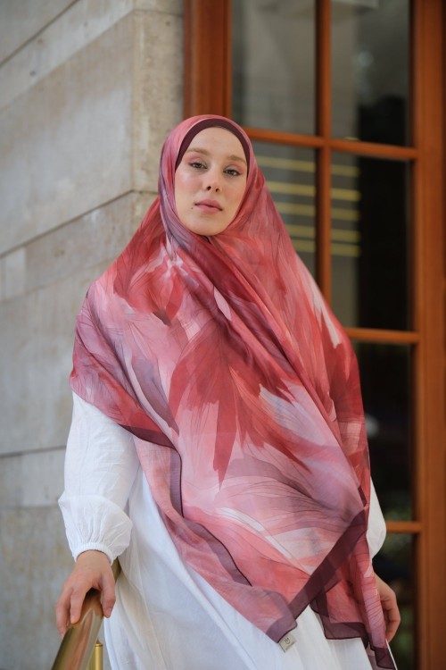 Bloomi Desen Soft Pamuk Şal Bordo