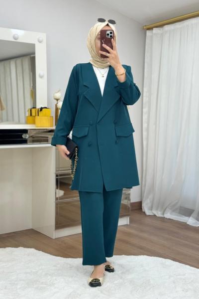 Casual Takım Petrol Yeşili