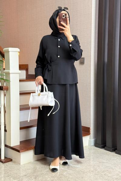 NESTA ETEKLİ TAKIM Siyah