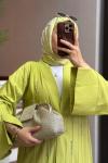 ZAHHA ABAYA TAKIM Yağ Yeşili