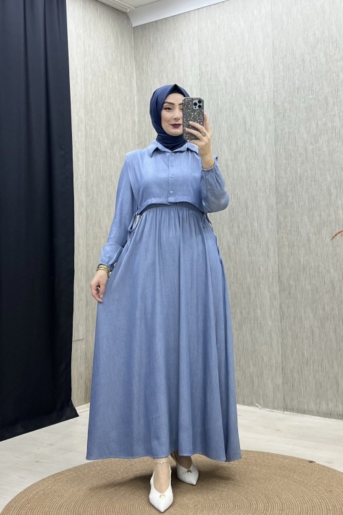 ALEDA ELBİSE koyu mavi