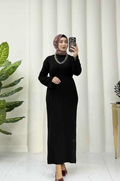 ARİA TRİKO ELBİSE  Siyah