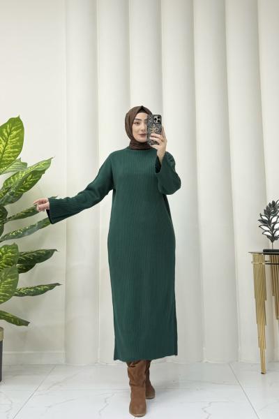 ARİA TRİKO ELBİSE  Zümrüt