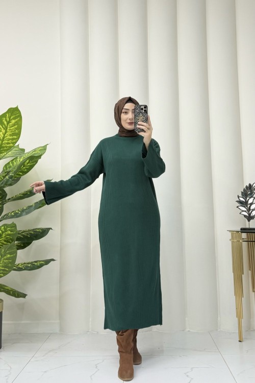 ARİA TRİKO ELBİSE Zümrüt