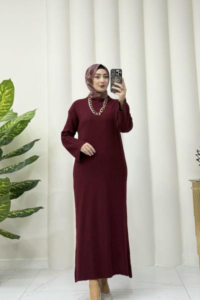 ARİA TRİKO ELBİSE  Bordo