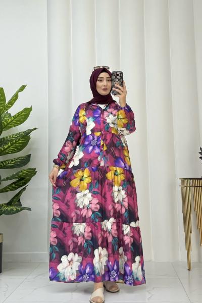 ÇİÇEK ELBİSE  Mor