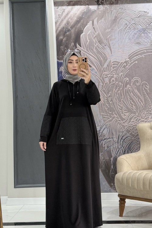 Clara kapitone elbise Siyah