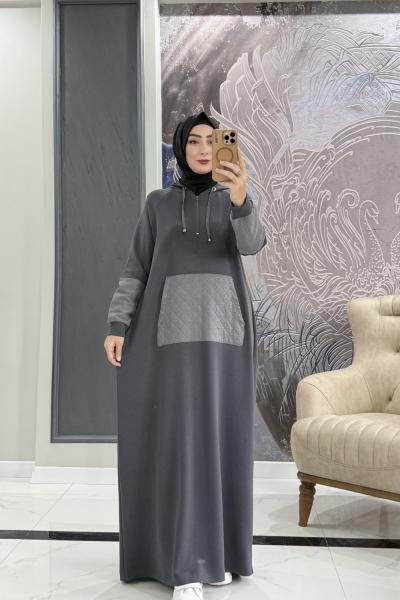 Clara kapitone elbise Gri