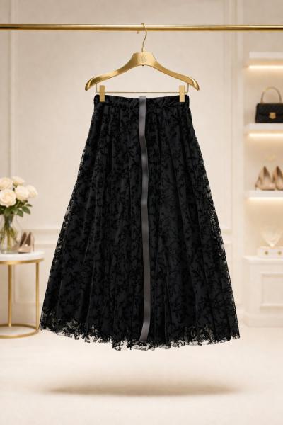 Dantel etek Siyah