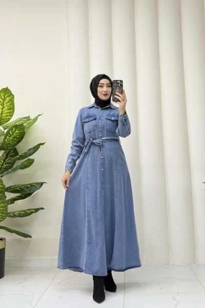 DEREN KOT ELBİSE Mavi