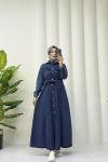 DEREN KOT ELBİSE Lacivert