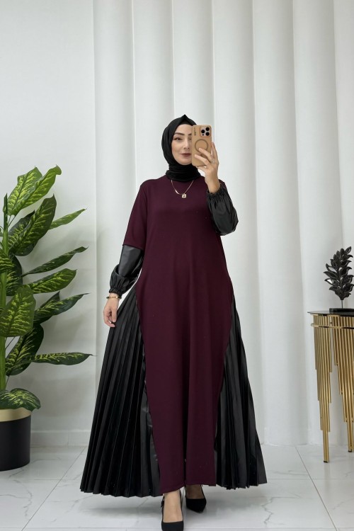Eyşan elbise Mürdüm