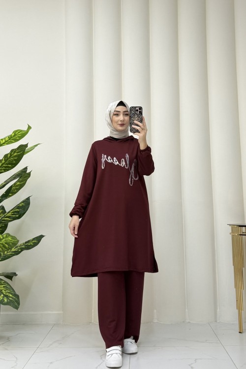 GLOSSY TAKIM Bordo