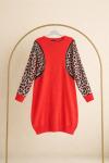 Leopar kollu tunik Turuncu