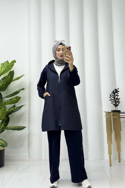 Lizya kapitone yelek Lacivert