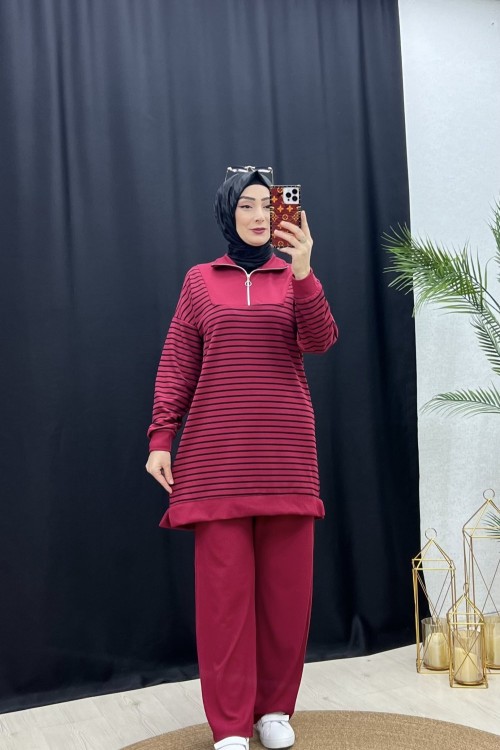 Pearly takım Bordo