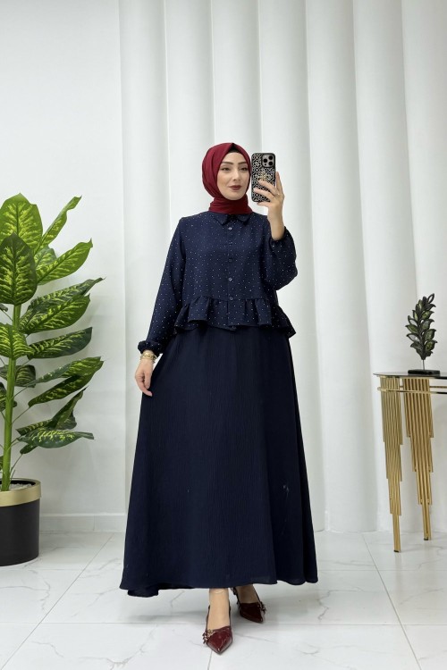 Saga Elbise takım Lacivert