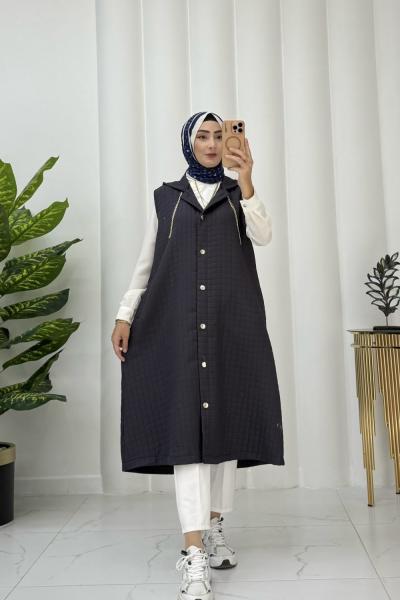 Saşa kapitone yelek  Lacivert