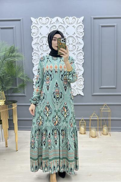 Zen Elbise Mint Yeşili