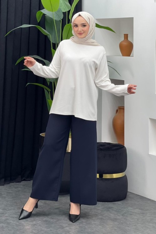 Bağlamalı Bol Paça Pantolon