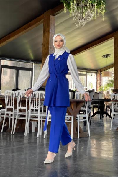 Belgin Yelekli Pantolonlu Takım