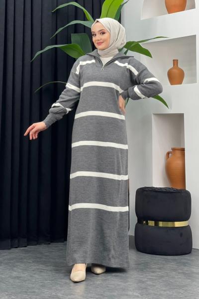 Derya Çizgili Elbise