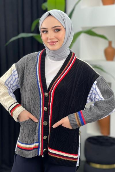 Gömlek Detaylı Hırka