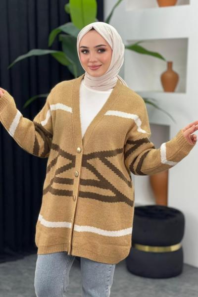 Zebra Desenli Hırka