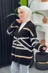 Zebra Desenli Hırka