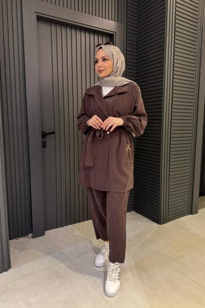 Aksesuar Detaylı Tensel Pantolon Takım