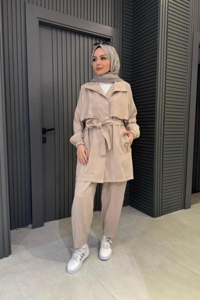 Aksesuar Detaylı Tensel Pantolon Takım