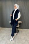 Angora Detaylı Yelekli Takım